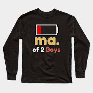 Mom of 2 Boys Shirt Gift from Son Mothers Day 2024   Birthday Women Long Sleeve T-Shirt